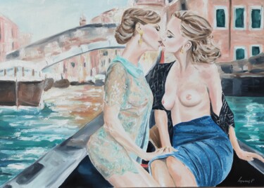 Malarstwo zatytułowany „Venice-Erotic paint…” autorstwa Pasha Laponog, Oryginalna praca, Olej