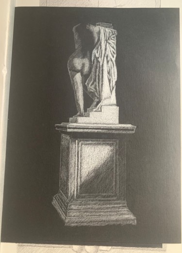Drawing titled "Nu au Luxembourg" by Pierre Heiffel, Original Artwork, Pencil