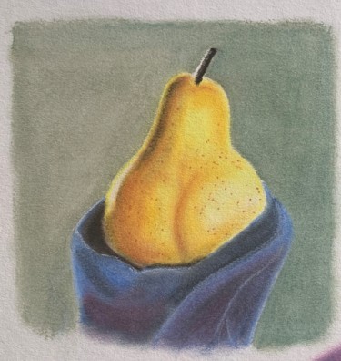 Painting titled "Poire ? sensuelle" by Pierre Heiffel, Original Artwork, Pastel