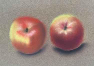 Malerei mit dem Titel "Apple(s)" von Pierre Heiffel, Original-Kunstwerk, Pastell
