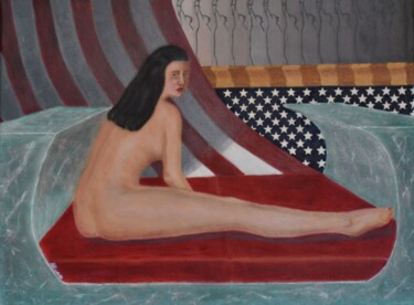 Painting titled "Liberty USA" by Pasquale Desantis, Original Artwork, Oil Mounted on artwork_cat.