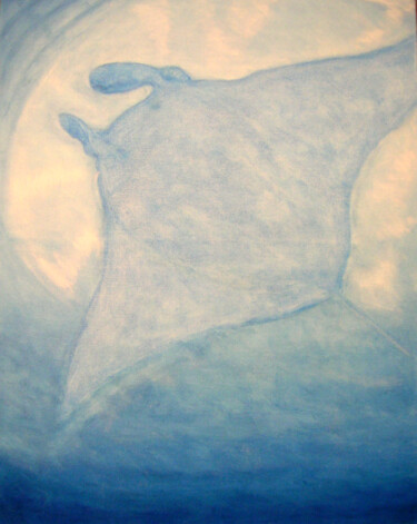 Peinture intitulée "Manta Ray" par Pasquale Desantis, Œuvre d'art originale, Huile