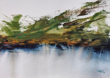 Malerei mit dem Titel "Paesaggio surreale 3" von Pasquale Luzzo, Original-Kunstwerk, Aquarell