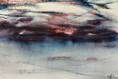 Malerei mit dem Titel "Paesaggio surreale 4" von Pasquale Luzzo, Original-Kunstwerk, Aquarell