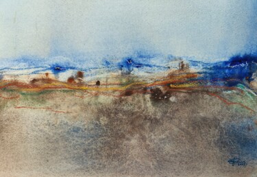 Painting titled "Paesaggio Toscano" by Pasquale Luzzo, Original Artwork, Watercolor