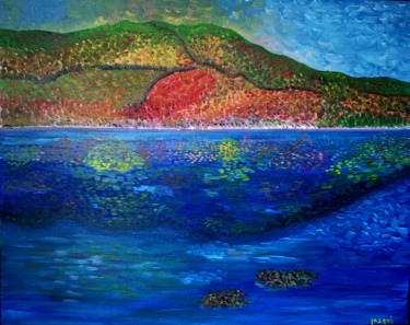 Painting titled "le-lac-multicolore.…" by Pasqui Romild, Original Artwork