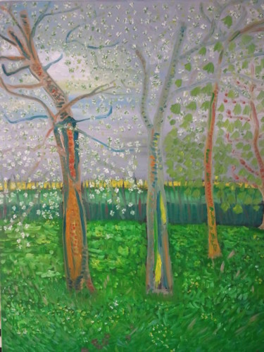 Painting titled "eveil-du-printemps.…" by Pasqui Romild, Original Artwork