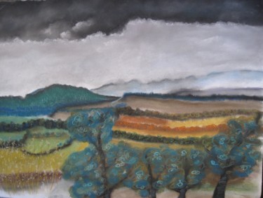 Painting titled "les-arbres-bleus.jpg" by Pasqui Romild, Original Artwork