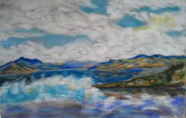 Painting titled "ciel-dans-l-eau-eco…" by Pasqui Romild, Original Artwork