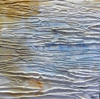 Peinture intitulée "lignes d'eau" par Maryse Jacq, Œuvre d'art originale