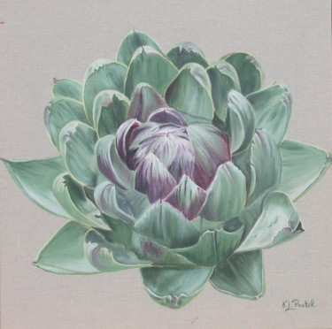 Peinture intitulée "Fleur d'Artichaut" par Pastel Créations, Œuvre d'art originale, Huile