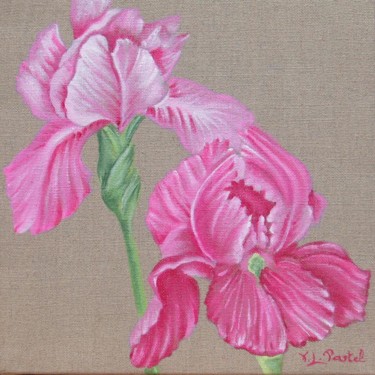 Peinture intitulée "Iris rose" par Pastel Créations, Œuvre d'art originale, Huile