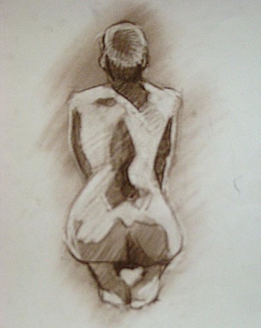 Drawing titled "Woman prayer" by Mihail Spireanu, Original Artwork