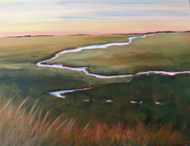 Painting titled "Serpentine river 12…" by Pam Carlson, Original Artwork, Acrylic