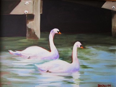 Painting titled "Mr and Mrs Swan" by Pam Carlson, Original Artwork