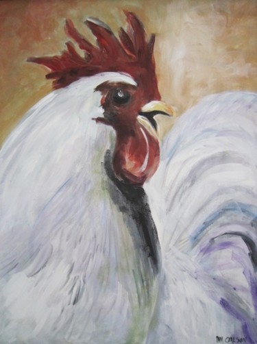 Painting titled "King White" by Pam Carlson, Original Artwork