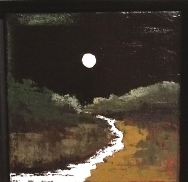 Painting titled "Moon light river" by Pam Carlson, Original Artwork