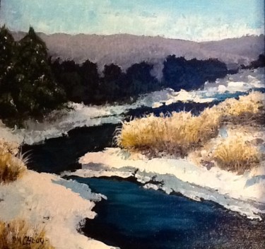 Painting titled "winter-creek.jpg" by Pam Carlson, Original Artwork