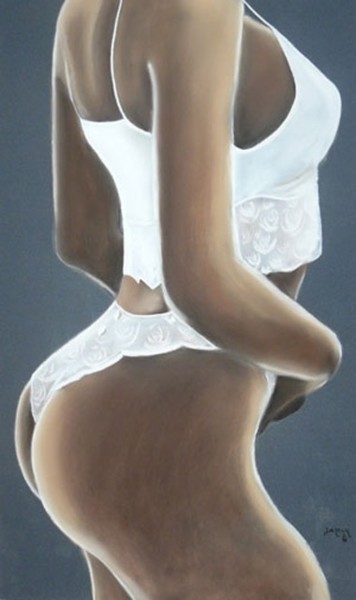 Dessin intitulée "Caraco blanc" par Nathalie Damour, Œuvre d'art originale, Autre