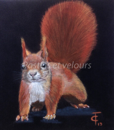 Drawing titled "Hello!" by Pastels Et Velours, Original Artwork, Pastel Mounted on Cardboard