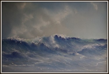 Peinture intitulée "vague bleue" par Christian Le Gall, Œuvre d'art originale