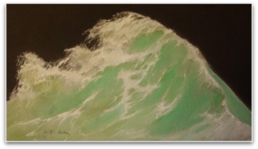 Peinture intitulée "la vague verte" par Christian Le Gall, Œuvre d'art originale