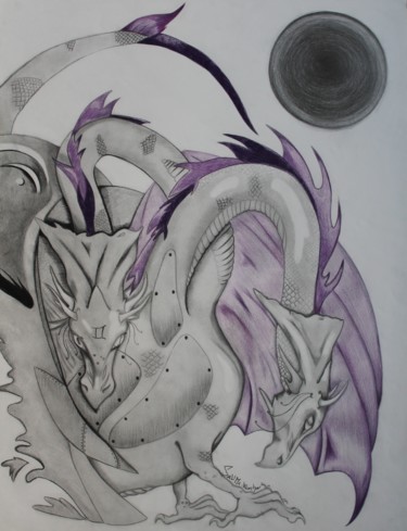图画 标题为“Dragons” 由Pasthete // Salima Woestyn, 原创艺术品, 铅笔