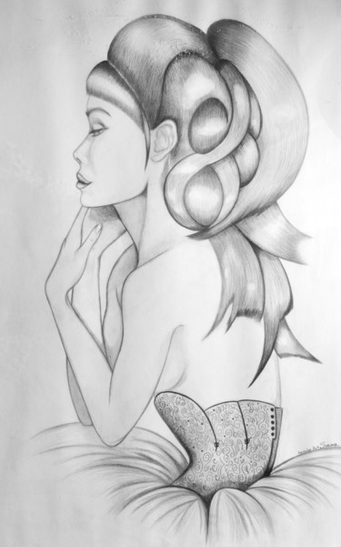 Drawing titled "Songe" by Pasthete // Salima Woestyn, Original Artwork, Pencil