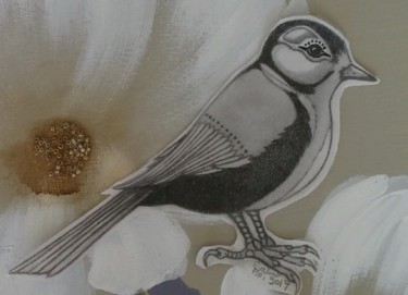 Dessin intitulée "Petit oiseau mécani…" par Pasthete // Salima Woestyn, Œuvre d'art originale, Crayon
