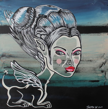 Painting titled "Sphinx" by Pasthete // Salima Woestyn, Original Artwork, Other