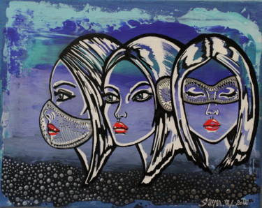 Painting titled "Les 3 lois" by Pasthete // Salima Woestyn, Original Artwork, Other
