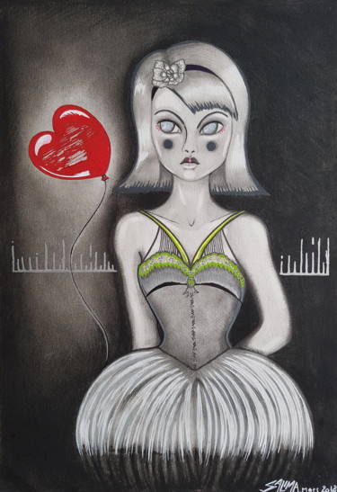 Dessin intitulée "La poupée" par Pasthete // Salima Woestyn, Œuvre d'art originale, Crayon