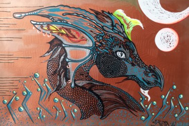 Картина под названием "Dragon gardien" - Pasthete // Salima Woestyn, Подлинное произведение искусства, Другой