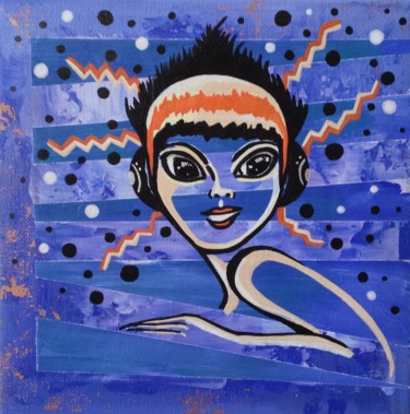 Schilderij getiteld "Lili, fée énergie" door Pasthete // Salima Woestyn, Origineel Kunstwerk, Acryl