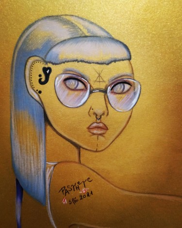Dessin intitulée "Alien girl" par Pasthete // Salima Woestyn, Œuvre d'art originale, Crayon