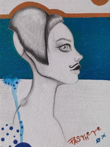 Рисунок под названием "IA humaine" - Pasthete // Salima Woestyn, Подлинное произведение искусства, Карандаш