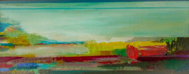 Painting titled "Landscape 3" by Pastor, Original Artwork, Acrylic Mounted on Wood Stretcher frame