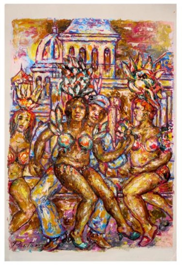Pintura titulada "Rumberos de Parco" por Pastor Perez, Obra de arte original, Oleo