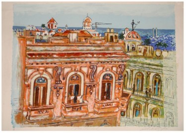 Pintura titulada "Mi Ciudad" por Pastor Perez, Obra de arte original
