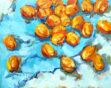 Painting titled "Apricots" by Yuliia Pastukhova, Original Artwork, Oil