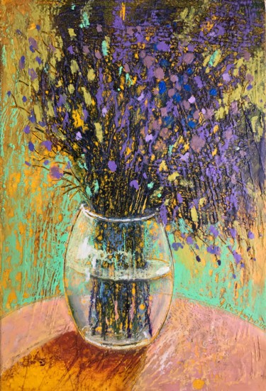 绘画 标题为“Bouquet” 由Yuliia Pastukhova, 原创艺术品, 彩瓦 安装在纸板上