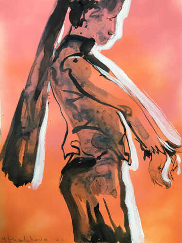 Painting titled "Tail woman girl fas…" by Yuliia Pastukhova, Original Artwork, Acrylic