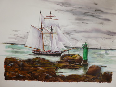 Painting titled "La "Recouvrance"" by Patrick Mévellec, Original Artwork, Watercolor