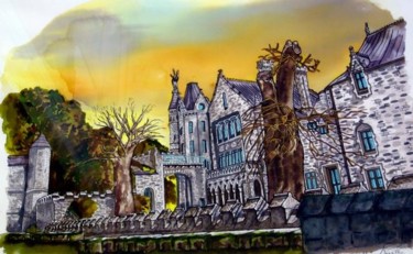 Painting titled "Le chateau de Kério…" by Patrick Mévellec, Original Artwork