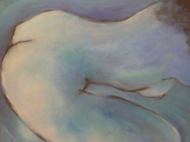 Painting titled "desnudo en azules" by Patricia Paats, Original Artwork