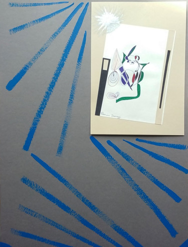 Рисунок под названием "Le tournis du caril…" - Patricia Saccaggi, Подлинное произведение искусства, Шариковая ручка