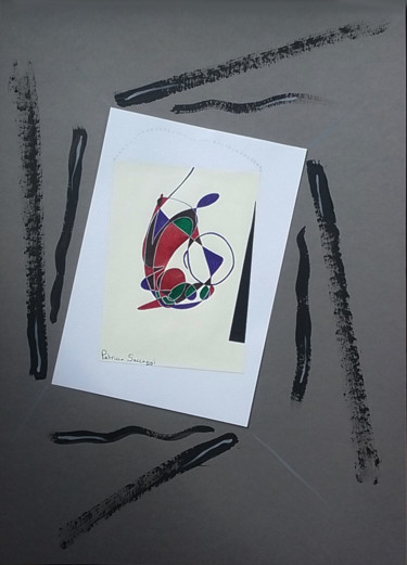 Desenho intitulada "Les coups de bâton" por Patricia Saccaggi, Obras de arte originais, Canetac de aerossol