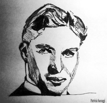 Drawing titled "Charlie Chaplin" by Patricia Saccaggi, Original Artwork, Other
