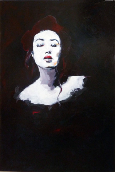 Painting titled "Opéra Girl" by Patdumez, Original Artwork, Acrylic Mounted on Wood Stretcher frame