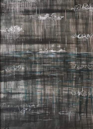 Pittura intitolato "Après-la-pluie" da Pati Guyot, Opera d'arte originale, Inchiostro